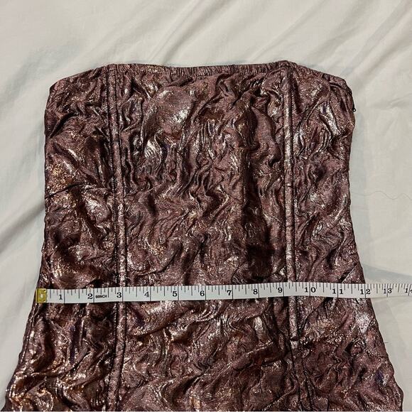 Redemption Womens NWT Textured Rose Gold Mini Tube Dress sz 36 IT 0 US - Picture 9 of 16